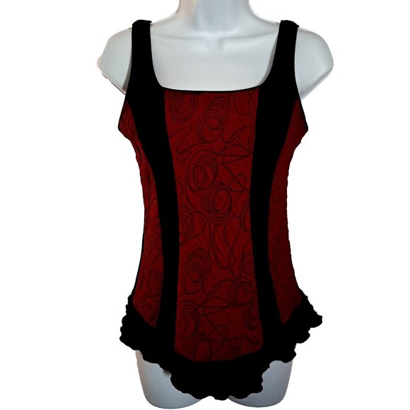 KARKASS Designer CAMI TOP CORSET-LIKE Sz 5/6 or +/- S/M ART to WEAR made CANADA - Picture 1 of 9